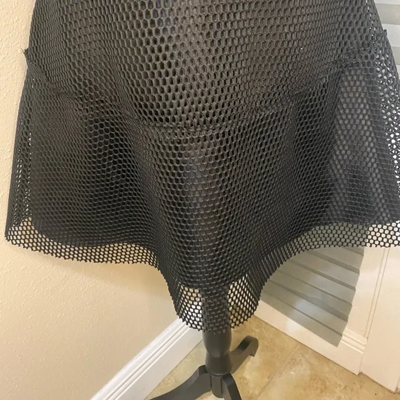 Finn & Clover Black Netted Overlay Skater Dress - Picture 4 of 7